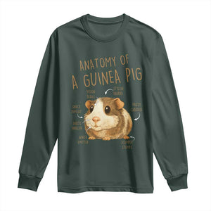 Anatomy Of A Guinea Pig Long Sleeve Shirt Funny Cavy Lover Animal Anatomy Gift TS12 Dark Forest Green Print Your Wear