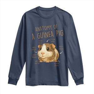 Anatomy Of A Guinea Pig Long Sleeve Shirt Funny Cavy Lover Animal Anatomy Gift TS12 Navy Print Your Wear