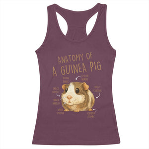 Anatomy Of A Guinea Pig Racerback Tank Top Funny Cavy Lover Animal Anatomy Gift TS12 Maroon Print Your Wear