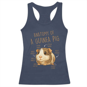 Anatomy Of A Guinea Pig Racerback Tank Top Funny Cavy Lover Animal Anatomy Gift TS12 Navy Print Your Wear