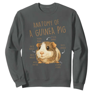Anatomy Of A Guinea Pig Sweatshirt Funny Cavy Lover Animal Anatomy Gift TS12 Dark Heather Print Your Wear