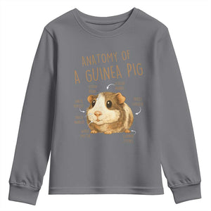 Anatomy Of A Guinea Pig Youth Sweatshirt Funny Cavy Lover Animal Anatomy Gift TS12 Charcoal Print Your Wear