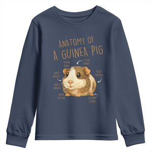 Anatomy Of A Guinea Pig Youth Sweatshirt Funny Cavy Lover Animal Anatomy Gift TS12 Navy Print Your Wear