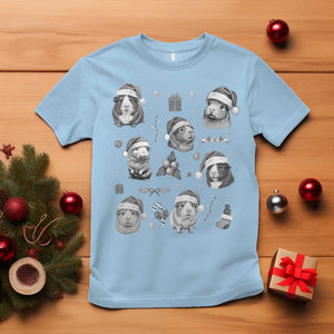Christmas Guinea Pigs T Shirt Funny Cavy Lover Holiday Gift TS12 Light Blue Print Your Wear