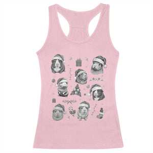 Christmas Guinea Pigs Racerback Tank Top Funny Cavy Lover Holiday Gift TS12 Light Pink Print Your Wear