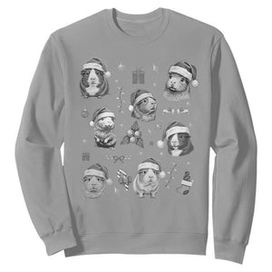 Christmas Guinea Pigs Sweatshirt Funny Cavy Lover Holiday Gift TS12 Sport Gray Print Your Wear