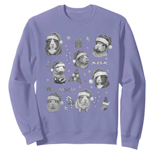 Christmas Guinea Pigs Sweatshirt Funny Cavy Lover Holiday Gift TS12 Violet Print Your Wear