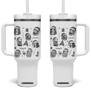 Christmas Guinea Pigs Tumbler With Handle Funny Cavy Lover Holiday Gift TS12 One Size: 40 oz White Print Your Wear