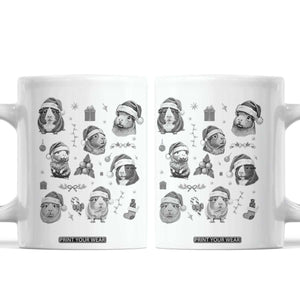 Christmas Guinea Pigs Coffee Mug Funny Cavy Lover Holiday Gift TS12 White Print Your Wear