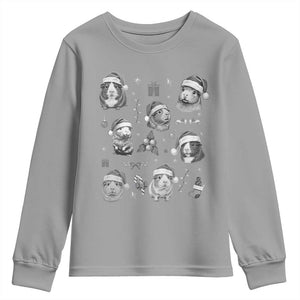 Christmas Guinea Pigs Youth Sweatshirt Funny Cavy Lover Holiday Gift TS12 Sport Gray Print Your Wear