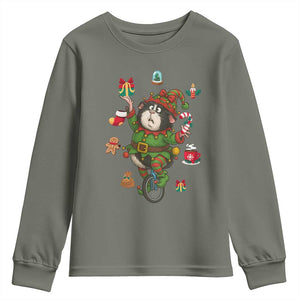 Guinea Pig Master Juggler Youth Sweatshirt Funny Christmas Cavy Lover Gift TS12 Military Green Print Your Wear