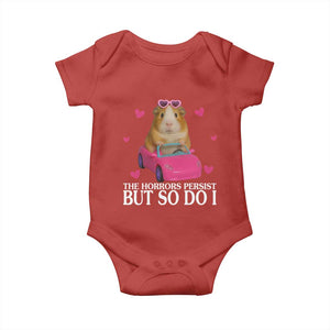 Funny Guinea Pig Lover Gift Baby Onesie The Horrors Persist But So Do I TS12 Red Print Your Wear