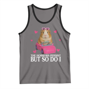 Funny Guinea Pig Lover Gift Tank Top The Horrors Persist But So Do I TS12 Deep Heather Black Print Your Wear