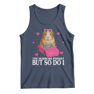 Funny Guinea Pig Lover Gift Tank Top The Horrors Persist But So Do I TS12 Navy Print Your Wear