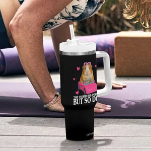 Funny Guinea Pig Lover Gift Tumbler With Handle The Horrors Persist But So Do I TS12 Print Your Wear
