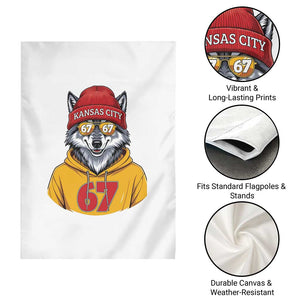 Six Seven Meme Wolf Football Fan Garden Flag Gen Alpha Slang Gift TS12 Print Your Wear