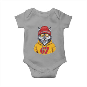 Six Seven Meme Wolf Football Fan Baby Onesie Gen Alpha Slang Gift TS12 Sport Gray Print Your Wear