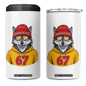 Six Seven Meme Wolf Football Fan 4 in 1 Can Cooler Tumbler Gen Alpha Slang Gift TS12 One Size: 16 oz White Print Your Wear