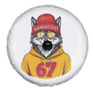 Six Seven Meme Wolf Football Fan Spare Tire Cover Gen Alpha Slang Gift TS12 Print Your Wear