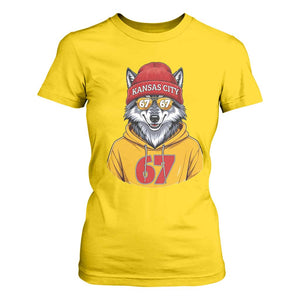 Six Seven Meme Wolf Football Fan T Shirt For Women Gen Alpha Slang Gift TS12 Daisy Print Your Wear
