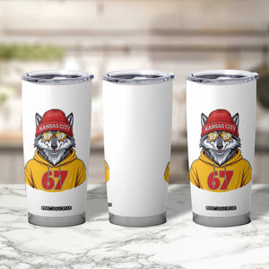 Six Seven Meme Wolf Football Fan Tumbler Cup Gen Alpha Slang Gift TS12 Print Your Wear