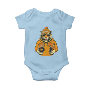 Six Seven Meme Tiger Football Fan Baby Onesie Gen Alpha Slang Gift TS12 Light Blue Print Your Wear