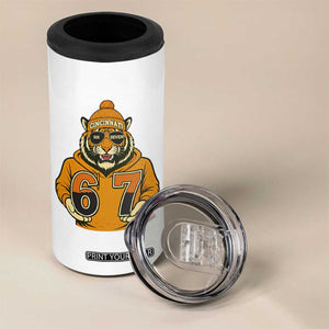 Six Seven Meme Tiger Football Fan 4 in 1 Can Cooler Tumbler Gen Alpha Slang Gift TS12 Print Your Wear