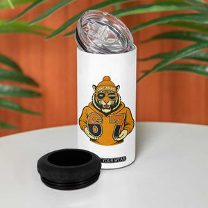 Six Seven Meme Tiger Football Fan 4 in 1 Can Cooler Tumbler Gen Alpha Slang Gift TS12 Print Your Wear