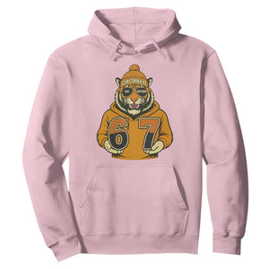 Six Seven Meme Tiger Football Fan Hoodie Gen Alpha Slang Gift TS12 Light Pink Print Your Wear