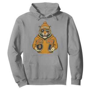 Six Seven Meme Tiger Football Fan Hoodie Gen Alpha Slang Gift TS12 Sport Gray Print Your Wear