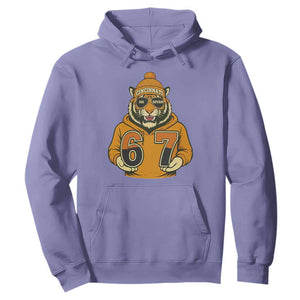 Six Seven Meme Tiger Football Fan Hoodie Gen Alpha Slang Gift TS12 Violet Print Your Wear