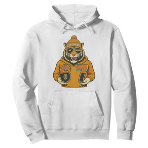 Six Seven Meme Tiger Football Fan Hoodie Gen Alpha Slang Gift TS12 White Print Your Wear