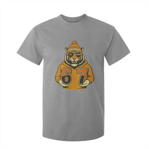 Six Seven Meme Tiger Football Fan T Shirt For Kid Gen Alpha Slang Gift TS12 Sport Gray Print Your Wear
