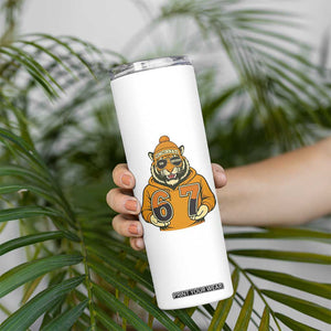 Six Seven Meme Tiger Football Fan Skinny Tumbler Gen Alpha Slang Gift TS12 Print Your Wear