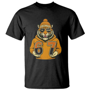 Six Seven Meme Tiger Football Fan T Shirt Gen Alpha Slang Gift TS12 Black Print Your Wear