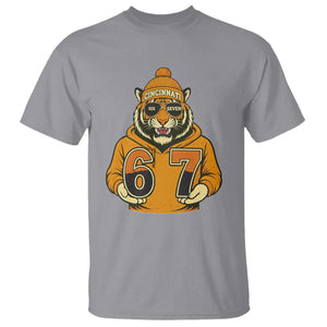 Six Seven Meme Tiger Football Fan T Shirt Gen Alpha Slang Gift TS12 Sport Gray Print Your Wear