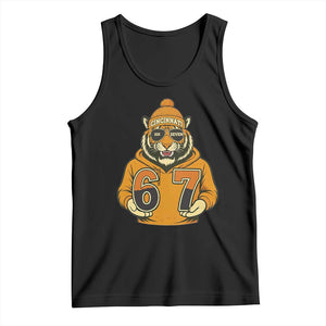 Six Seven Meme Tiger Football Fan Tank Top Gen Alpha Slang Gift TS12 Black Print Your Wear