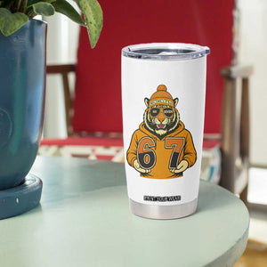Six Seven Meme Tiger Football Fan Tumbler Cup Gen Alpha Slang Gift TS12 Print Your Wear
