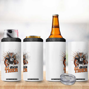 Six Seven Meme Tiger Football 4 in 1 Can Cooler Tumbler Funny Gen Z Alpha Gift TS12 Print Your Wear
