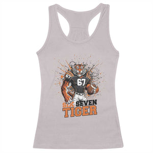 Six Seven Meme Tiger Football Racerback Tank Top Funny Gen Z Alpha Gift TS12 Ice Gray Print Your Wear