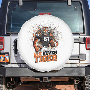 Six Seven Meme Tiger Football Spare Tire Cover Funny Gen Z Alpha Gift TS12 No hole White Print Your Wear