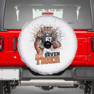 Six Seven Meme Tiger Football Spare Tire Cover Funny Gen Z Alpha Gift TS12 White Print Your Wear