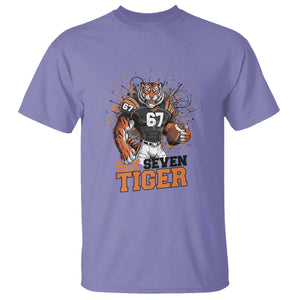 Six Seven Meme Tiger Football T Shirt Funny Gen Z Alpha Gift TS12 Violet Print Your Wear