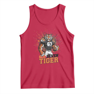 Six Seven Meme Tiger Football Tank Top Funny Gen Z Alpha Gift TS12 Red Print Your Wear