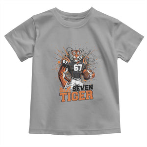 Six Seven Meme Tiger Football Toddler T Shirt Funny Gen Z Alpha Gift TS12 Sport Gray Print Your Wear