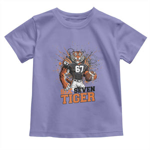 Six Seven Meme Tiger Football Toddler T Shirt Funny Gen Z Alpha Gift TS12 Violet Print Your Wear