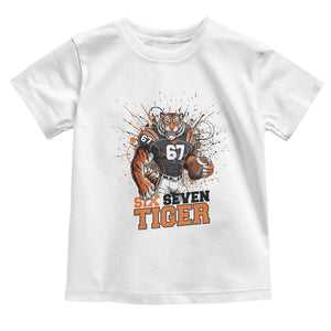 Six Seven Meme Tiger Football Toddler T Shirt Funny Gen Z Alpha Gift TS12 White Print Your Wear