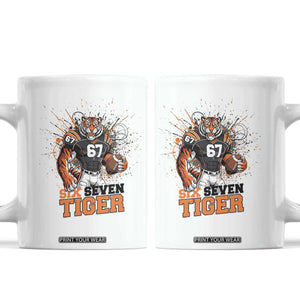 Six Seven Meme Tiger Football Coffee Mug Funny Gen Z Alpha Gift TS12 White Print Your Wear