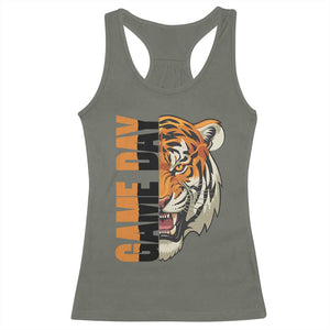 Tiger Football Lover Racerback Tank Top Game Day Fan Lifestyle TS12 Military Green Print Your Wear