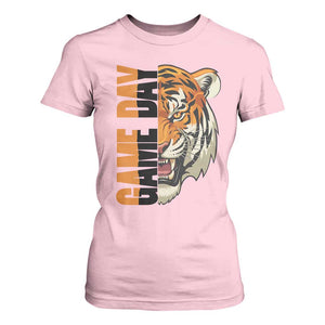 Tiger Football Lover T Shirt For Women Game Day Fan Lifestyle TS12 Light Pink Print Your Wear
